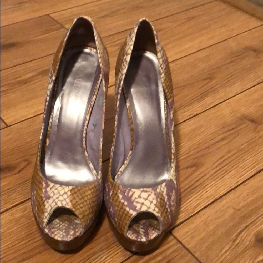 Aldo Croc Style Peep Toe Heels